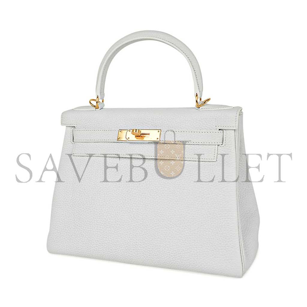 HERMÈS KELLY 28 WHITE BAG GOLD HARDWARE LEATHER (28*22*10cm)